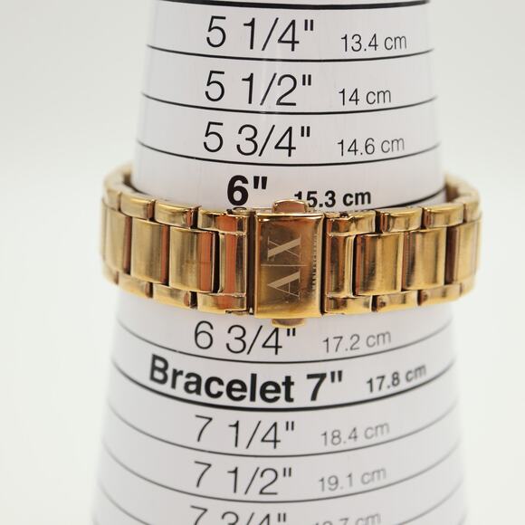 Armani Exchange Womens Black Gold Tone Quilted Dial 36mm Watch  w New Battery - Picture 4 of 12